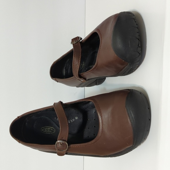 Keen Shoes Keen Brown Leather Mary Jane Cush Oil Slip Resistant